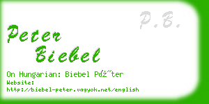 peter biebel business card